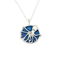 Pewter Kraken Pendant with blue enamel PN2122