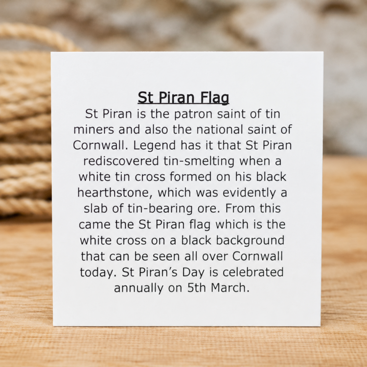 St Piran's flag Cornish tin lapel pin.    DCN04