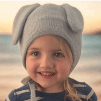 Merino wool 'bunny ears' hat, age 1-3 years
