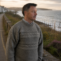 Cornish Fisherman's jumper - Guernsey style, Grey. Made in England