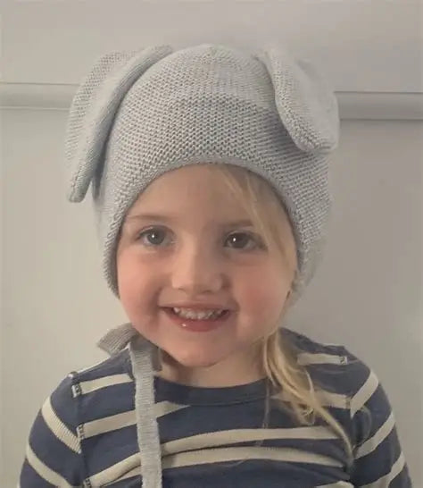 Childrens soft bunny ear hat in 100% cotton knit