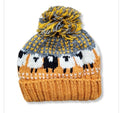 Ochre sheep bobble hat fair trade