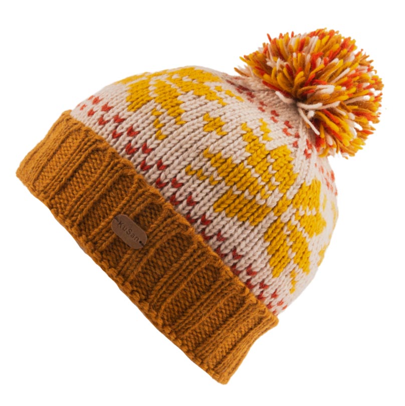 Kusan winter snowflake bobble hat in 100% New Zealand wool.  PK 2200