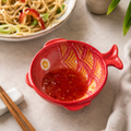 Set of 4 Fish-Shaped Ceramic Bowls perfect for dips or trinkets