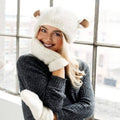 Adult's wool-pile sheep hat with suede ears
