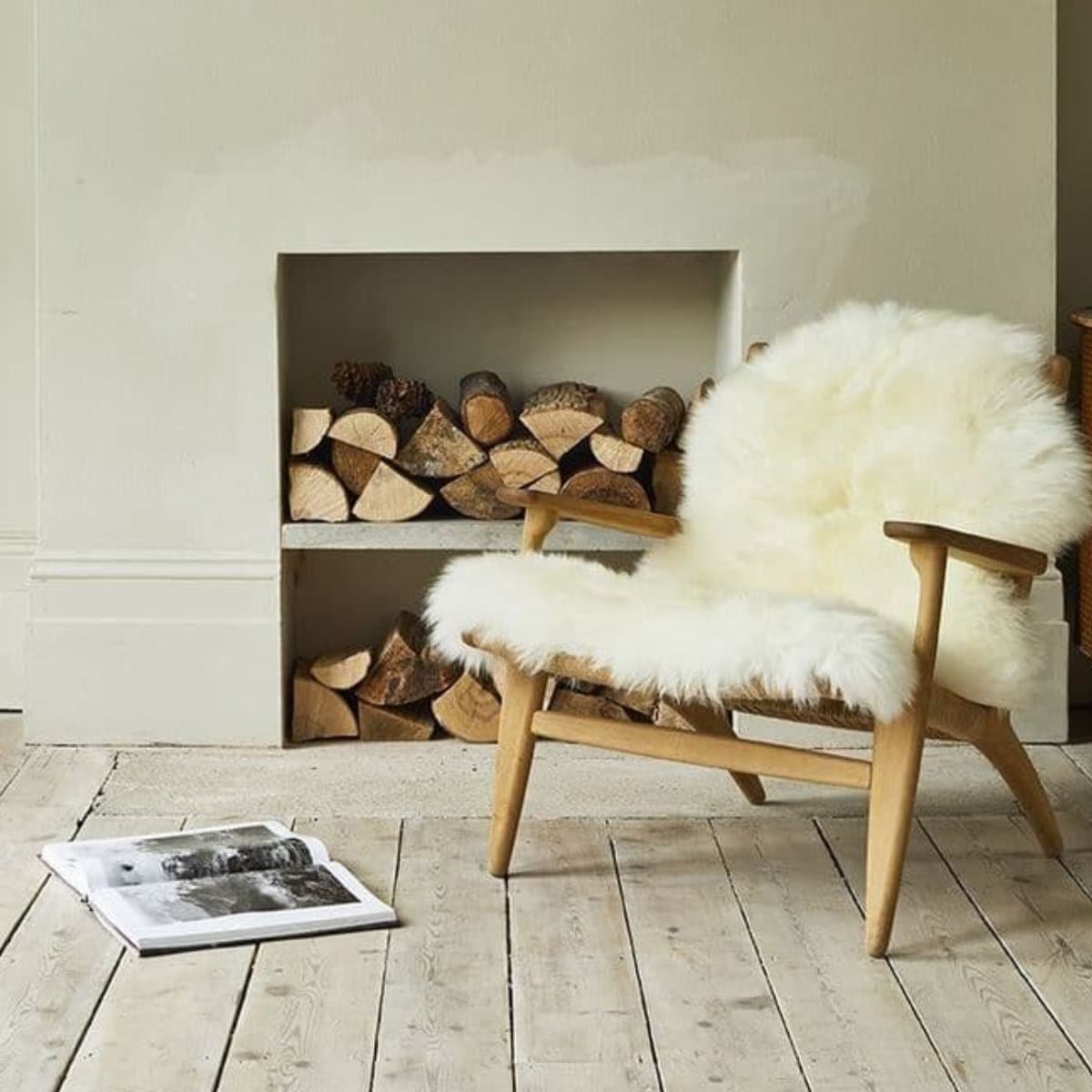 Sheepskin 'Ivory' single rug