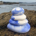 Stacking pebbles air freshener - sea breeze fragrance, grey/white or blue/white