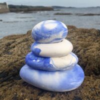 Stacking pebbles air freshener - sea breeze fragrance, grey/white or blue/white