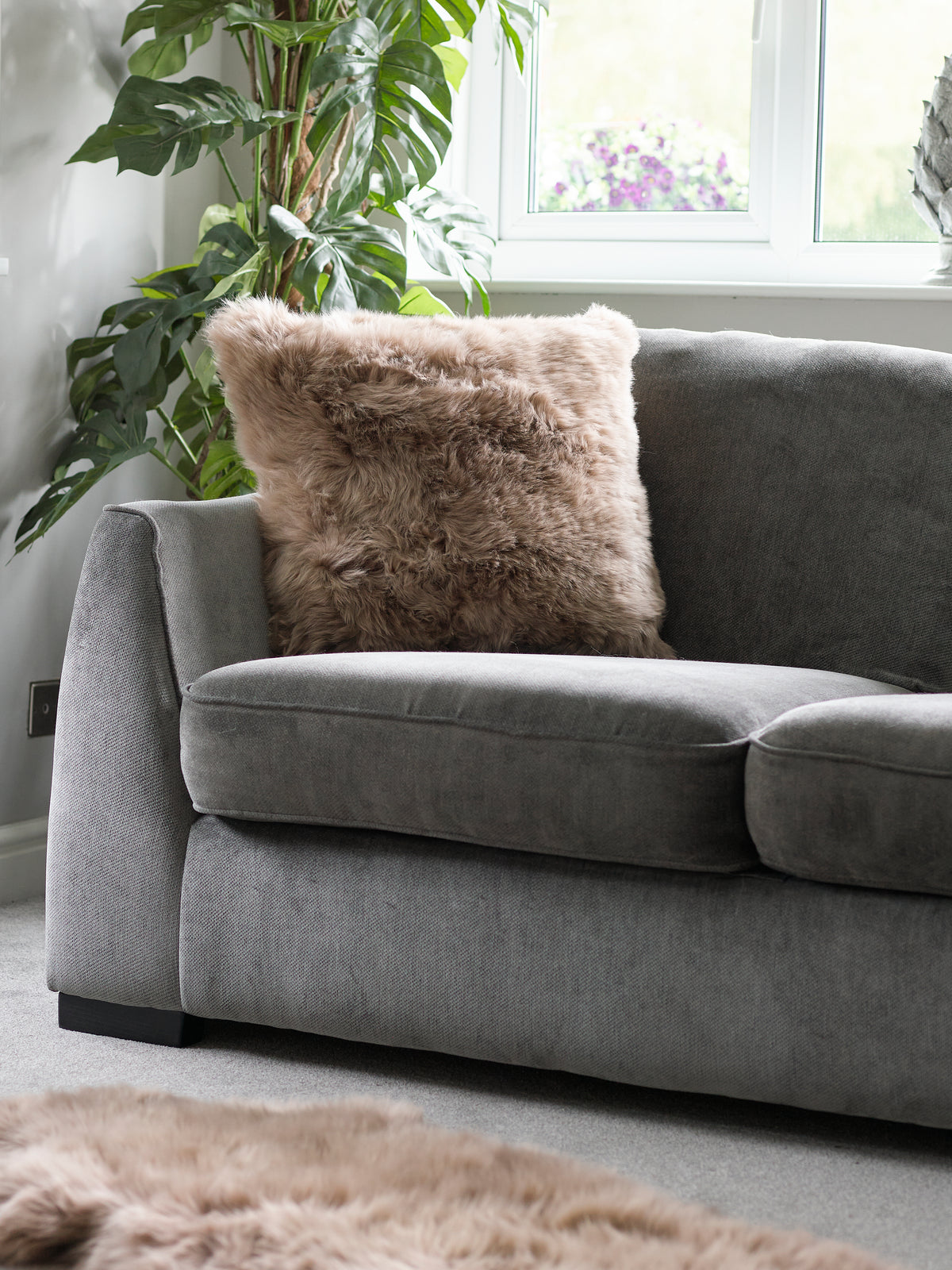 Sheepskin Cushion - Taupe - 3 sizes