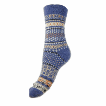 Scandi style blue  wool blend socks