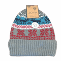 Reindeer snowflake wool blend beanie in red or grey - photo 3