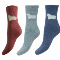 UK 4-7 wool blend socks in 3 colour choices - 1 pair - single white sheep