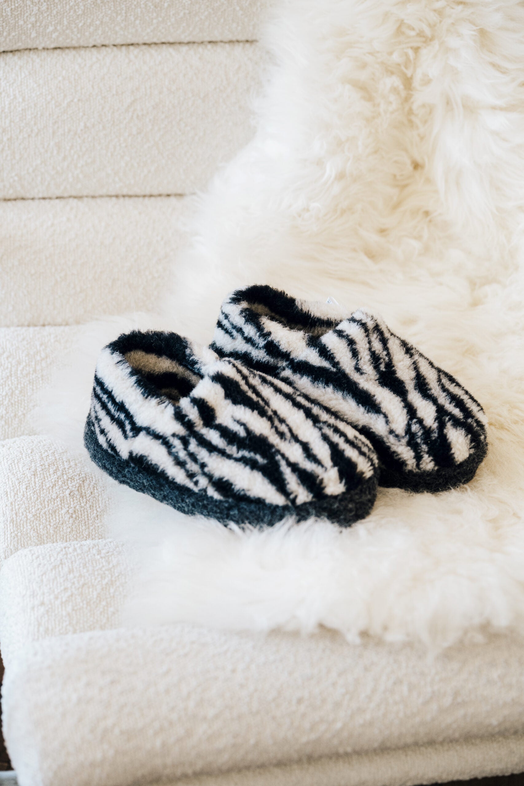 'Sheep By The Sea' 100% merino wool pile lounging slippers