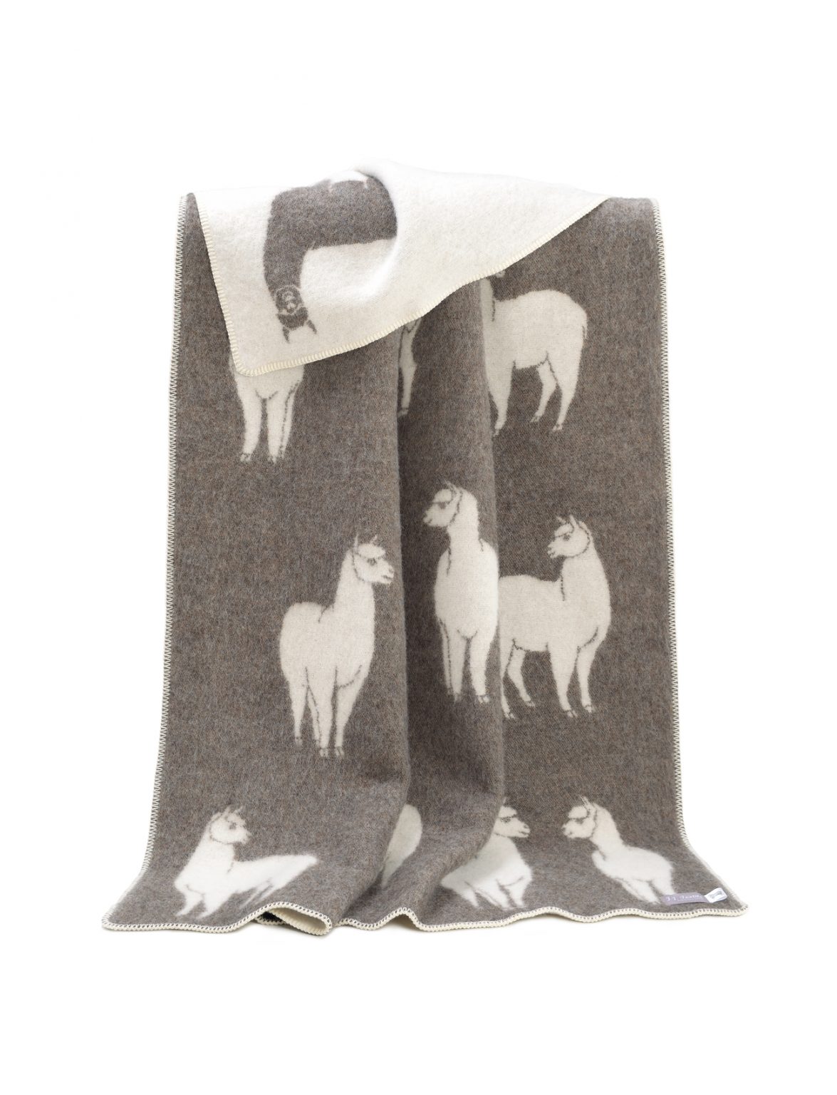 Alpaca design, wool-blend soft blanket