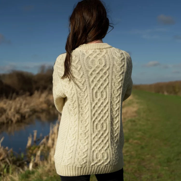 Traditional Aran sweater - Natural - Made in England