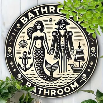 Mermaid & Pirate Bathroom Sign