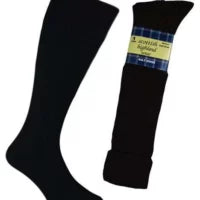 Traditional Cornish/Scottish kilt socks in Off-White or Black, size 6-11