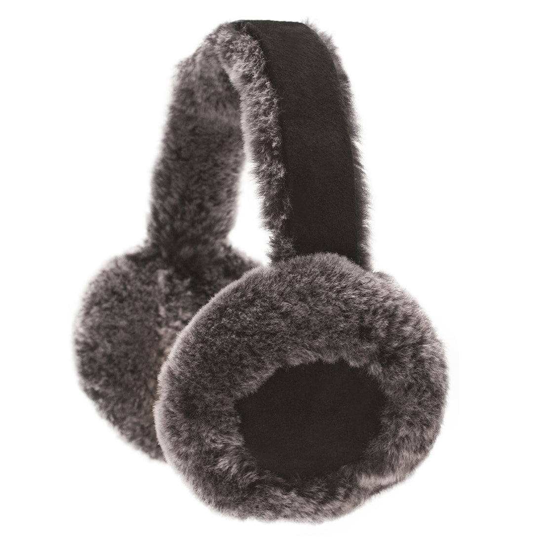 Adult luxury  sheepskin earmuffs - black tipped