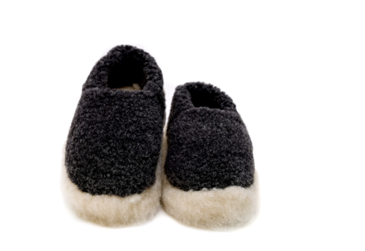 'Sheep By The Sea' 100% merino wool pile lounging slippers