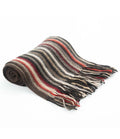 Classic gents' pure lambswool brown striped scarf