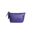Tamar leather make-up bag in purple