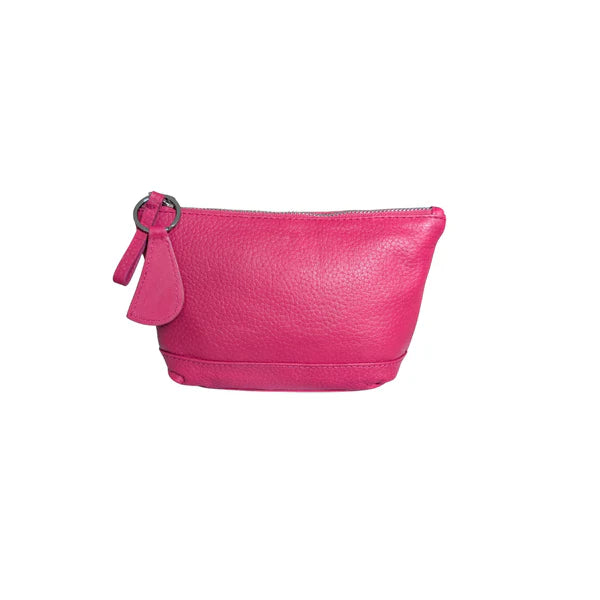Tamar  leather make-up bag in pink
