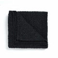 Atlantic Shore Aran design blanket in Charcoal, 100% Wool