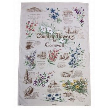 Cornish Country Flowers Tea Towel