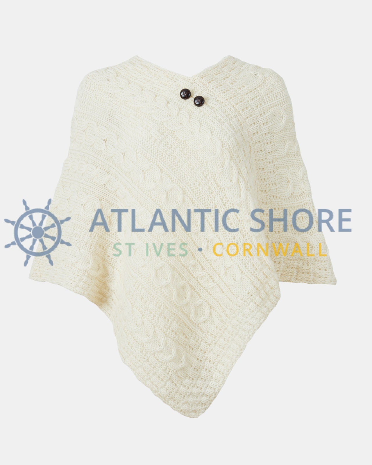 Aran Woollen Mills heritage  poncho  - cream