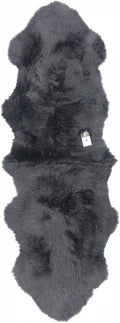 Sheepskin rug, dark  grey - double-length  180cm