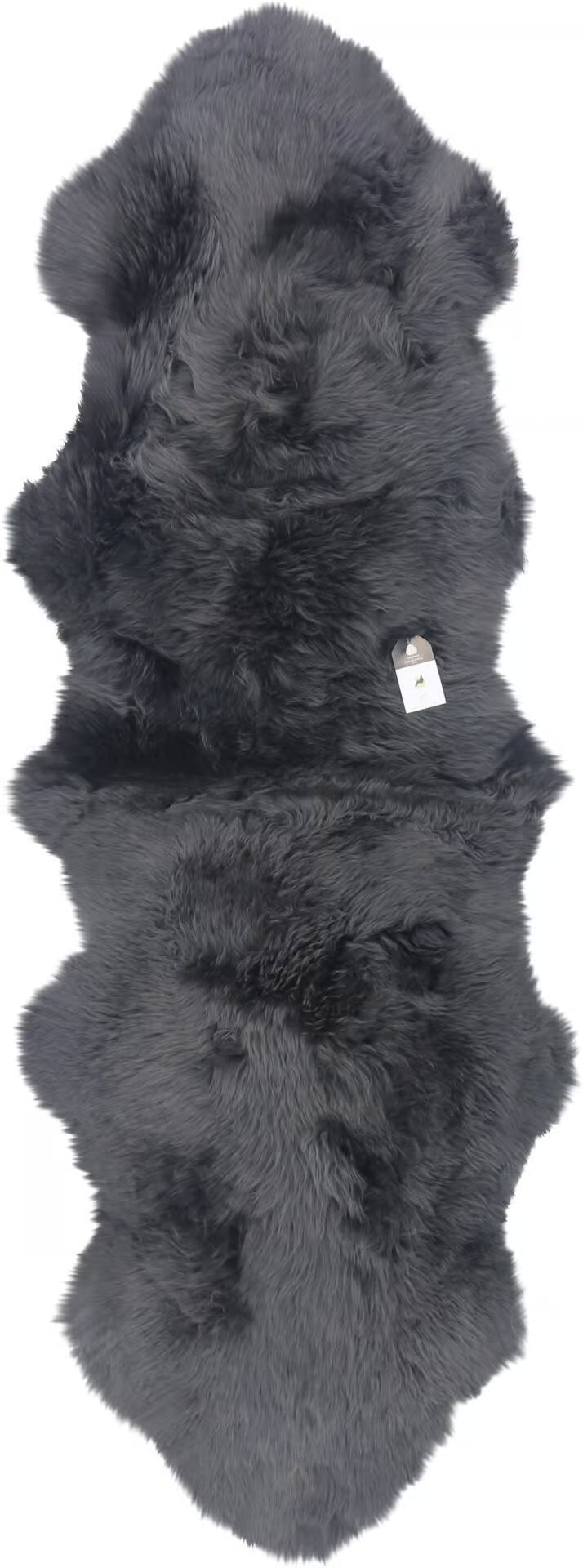Sheepskin rug, dark  grey - double-length  180cm