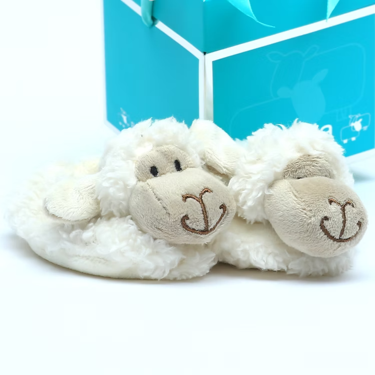 Baby Sheep Plush Slippers – Supersoft Newborn Booties