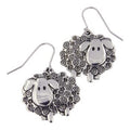 Curly sheep Pewter earrings.  PE189
