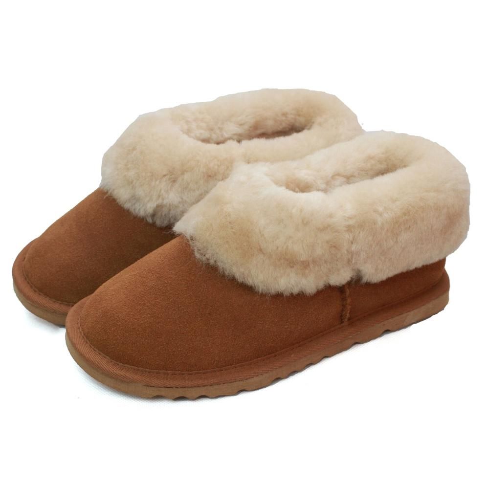 'Elena' sheepskin slipper booties with 100% natural wool lining