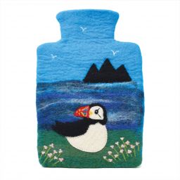 Handmade felted wool hot water bottle cover & Fashy bottle