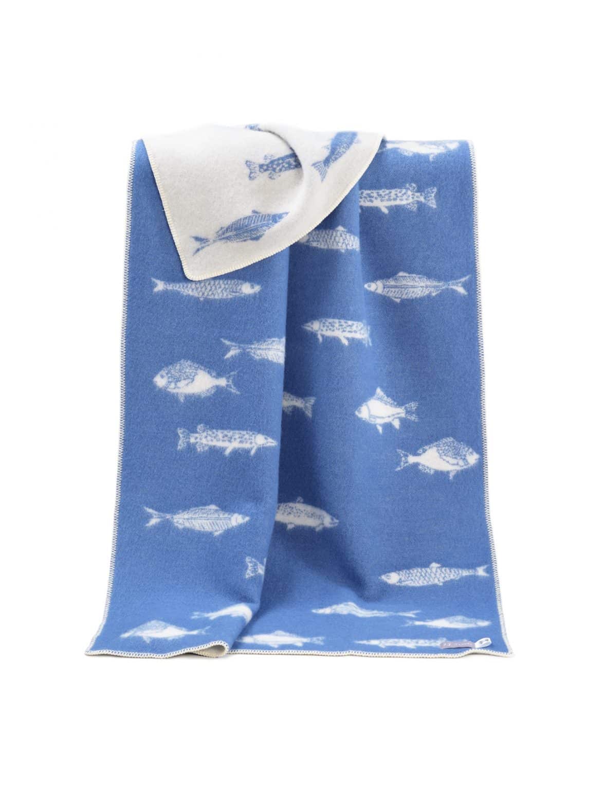 Fish design blanket, 100% wool