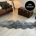 Sheepskin rug, mid grey - double-length 180cm