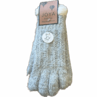 Cosy wool blend cable knit gloves with soft fleece lining - in light grey, mid grey or pink