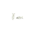 Fish stud earrings in hammered pewter. PE2139