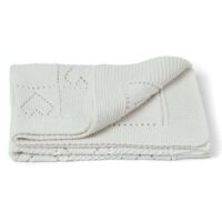 Aran heart design merino baby blanket in 3 colour choices