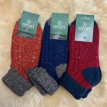 100% Wool Socks in 3 colour choices - 1 pair - by Aran Woollen Mills