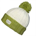 'Kusan' 100% New Zealand Wool bobble hat, lime & White. PK1525