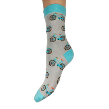 Ladies' bamboo socks by Joya - bicycles