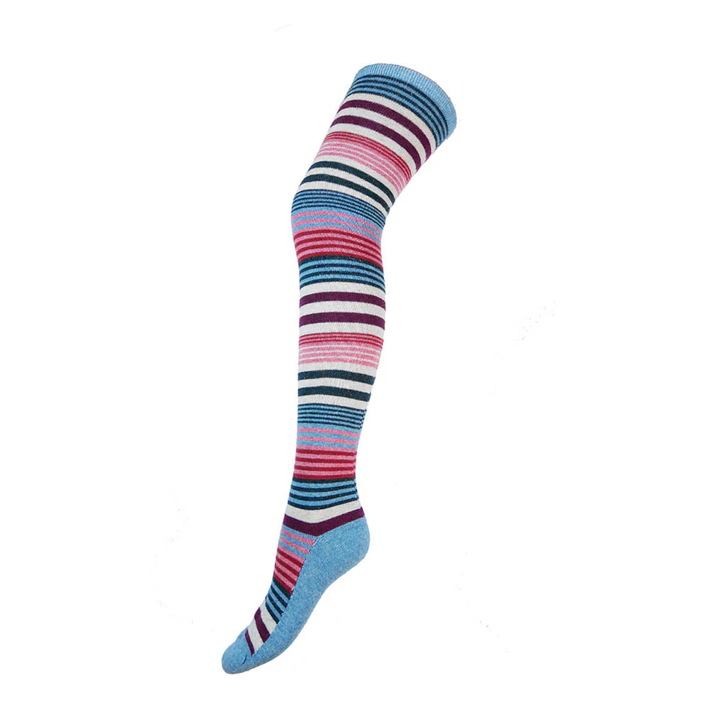 Ladies' wool blend  striped over the knee socks