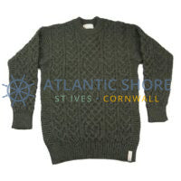 Traditional Aran knit jumper - Moss - Made in England