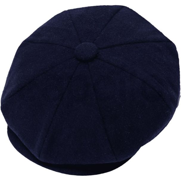 Wool-mix Navy Baker Style Flat Cap – Classic