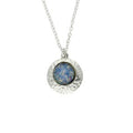 Hammered pewter opalised glass pendant   PN2133S