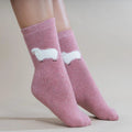 UK 4-7 wool blend socks in  pink  with fluffy sheep