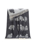 Charcoal sheep throw, fully reversible