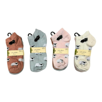 Sheep design trainer socks, pack of 3